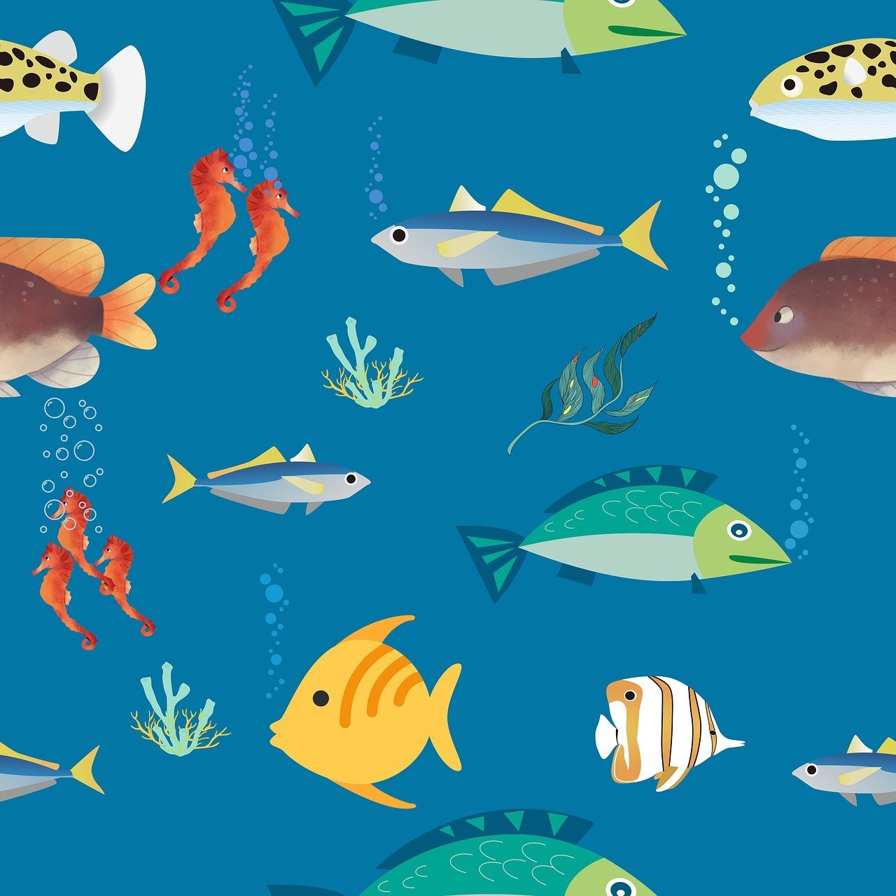 fish, underwater, drawing